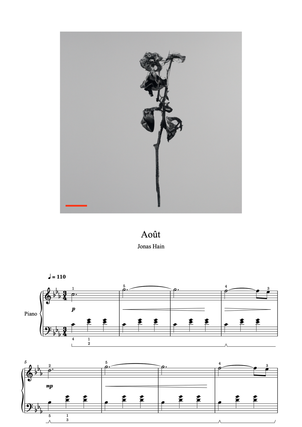 Août - Partition de piano