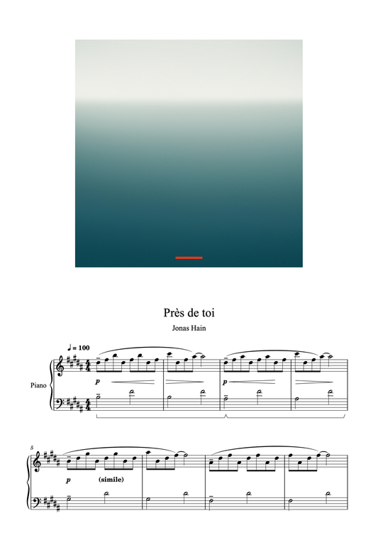 Près de toi - Sheet Music