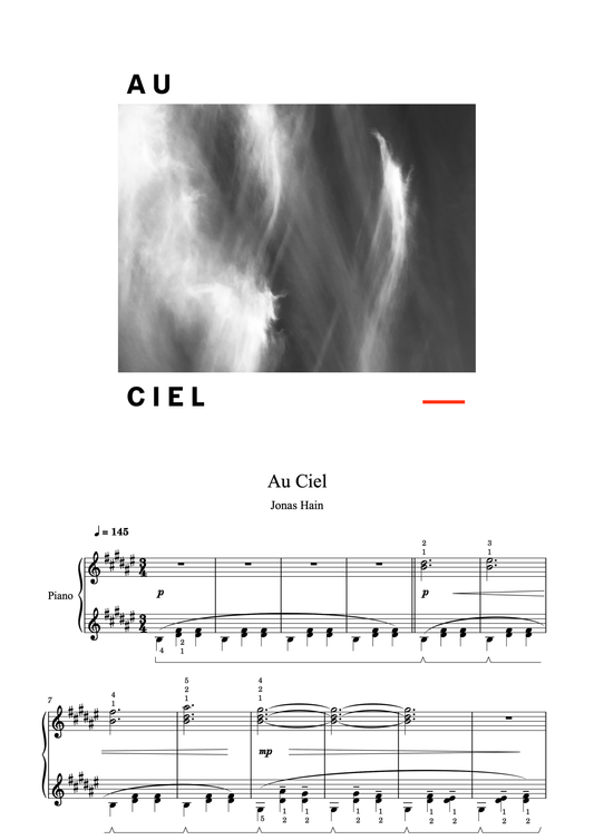 Au Ciel - Note za klavir