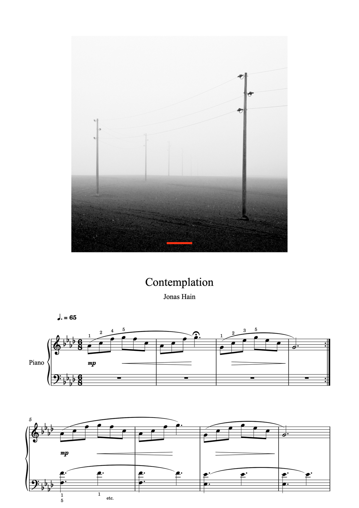 Contemplation - Partitura para piano