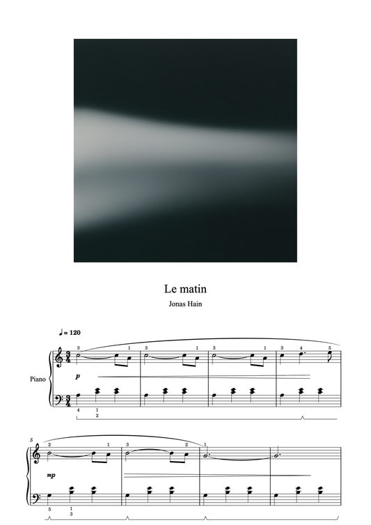 Le matin - Note za klavir